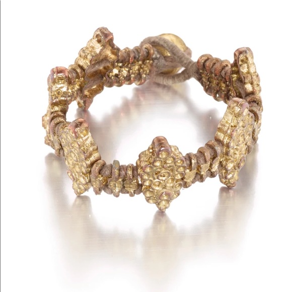 madhuri parson Jewelry - Madhuri Parson New York Surf Yoga TAUPE DIAMOND SHAPED WOVEN BRACELET